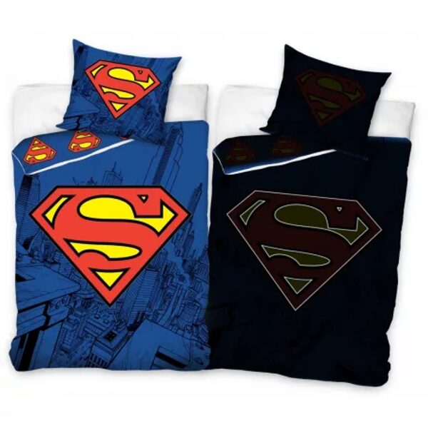 Superman naktī spīdošs gultas veļas komplekts