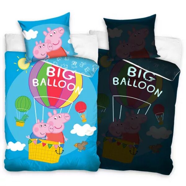 Peppa Pig naktī spīdošais gultas veļas komplekts